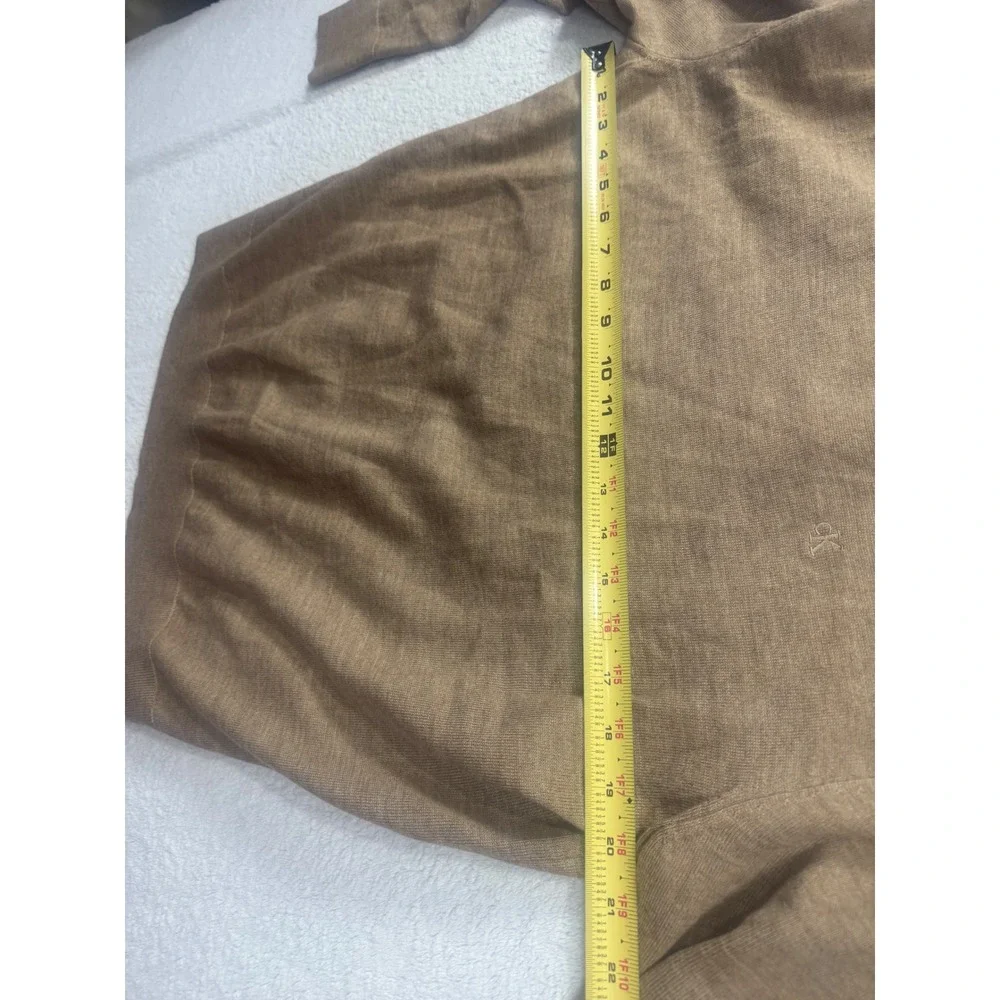 Calvin Klein Mens Merino Wool Blend Crewneck Sweater Camel Tan L S104-0001 NWT